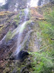 Cascading water off the side of the mountain